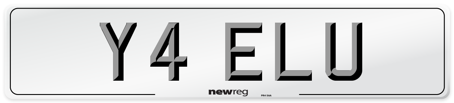 Y4 ELU Number Plate from New Reg